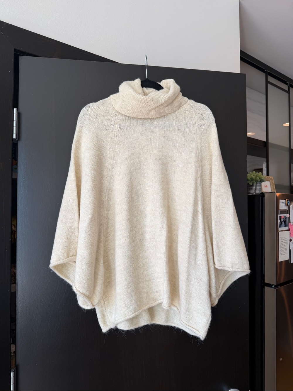 Zara Wide Sleeve Knit Turtleneck Sweater – Ecru Marl – Size Medium
